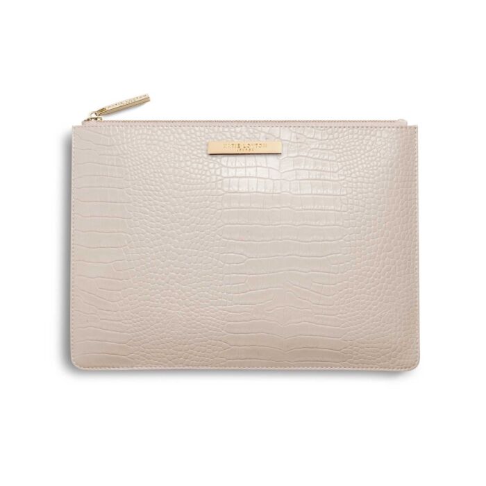 Katie Loxton Celine Faux Croc Luxe Clutch - Oyster